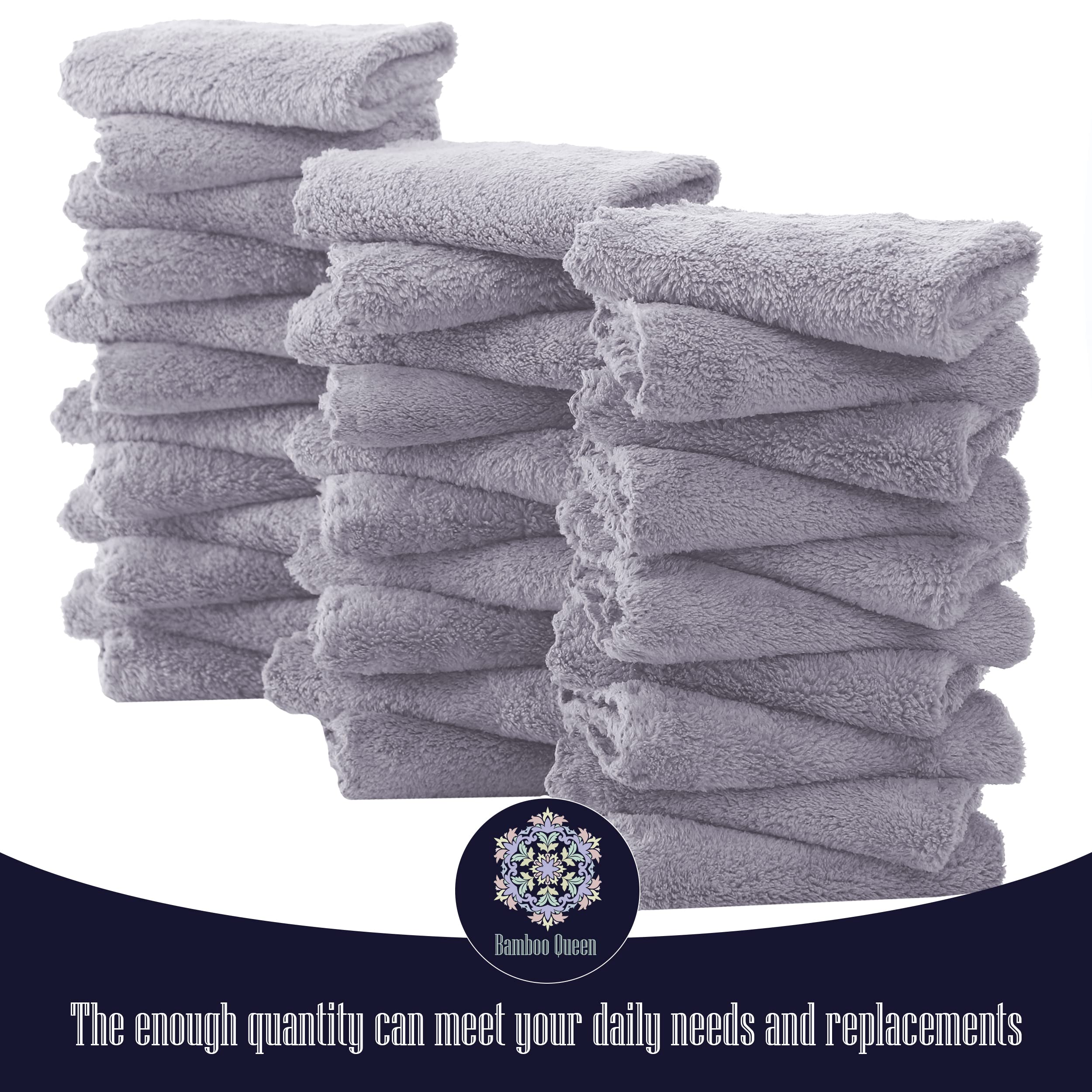 Bamboo Queen washcloth demonstrating quick foam and high absorbency