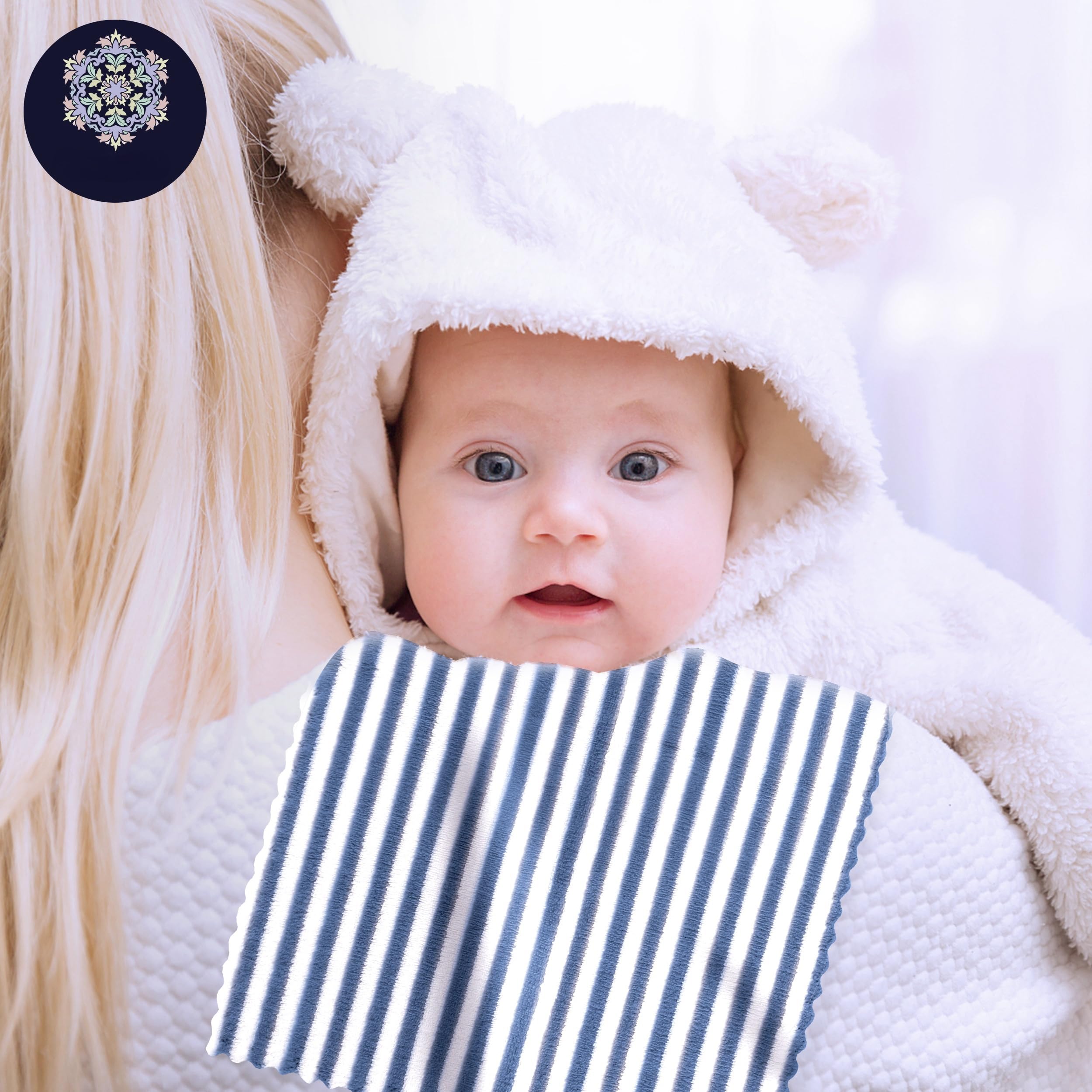 BAMBOO QUEEN burp cloths used as soft changing surface on the go