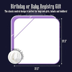 BAMBOO QUEEN baby hooded towel violet on child highlights cozy bath time warmth.