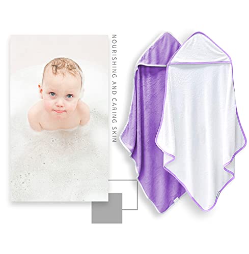 BAMBOO QUEEN hooded towel violet close-up; plush fabric for quick drying and cozy time.