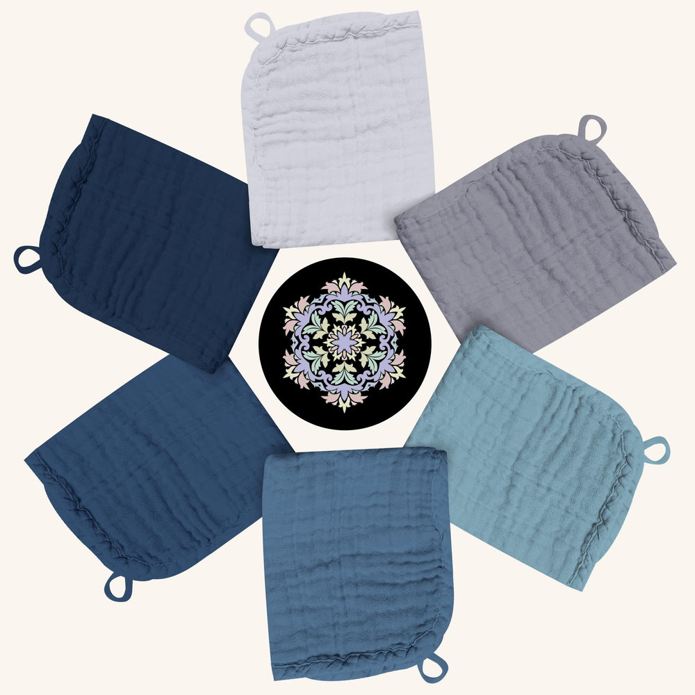 BAMBOO QUEEN 12x12 inch washcloths bundle ready for newborn baths and gentle cleaning