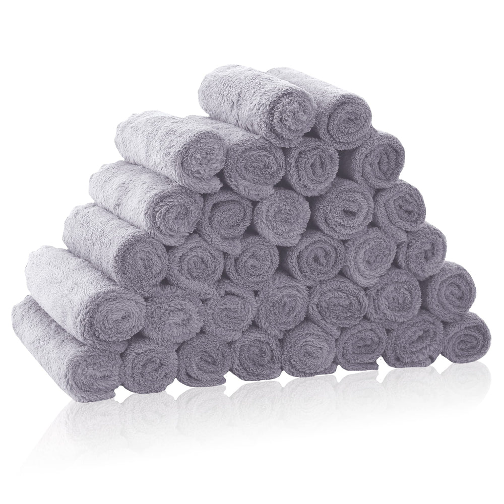 Bamboo Queen 32-pack baby washcloths in coral fleece, soft and absorbent for newborn care