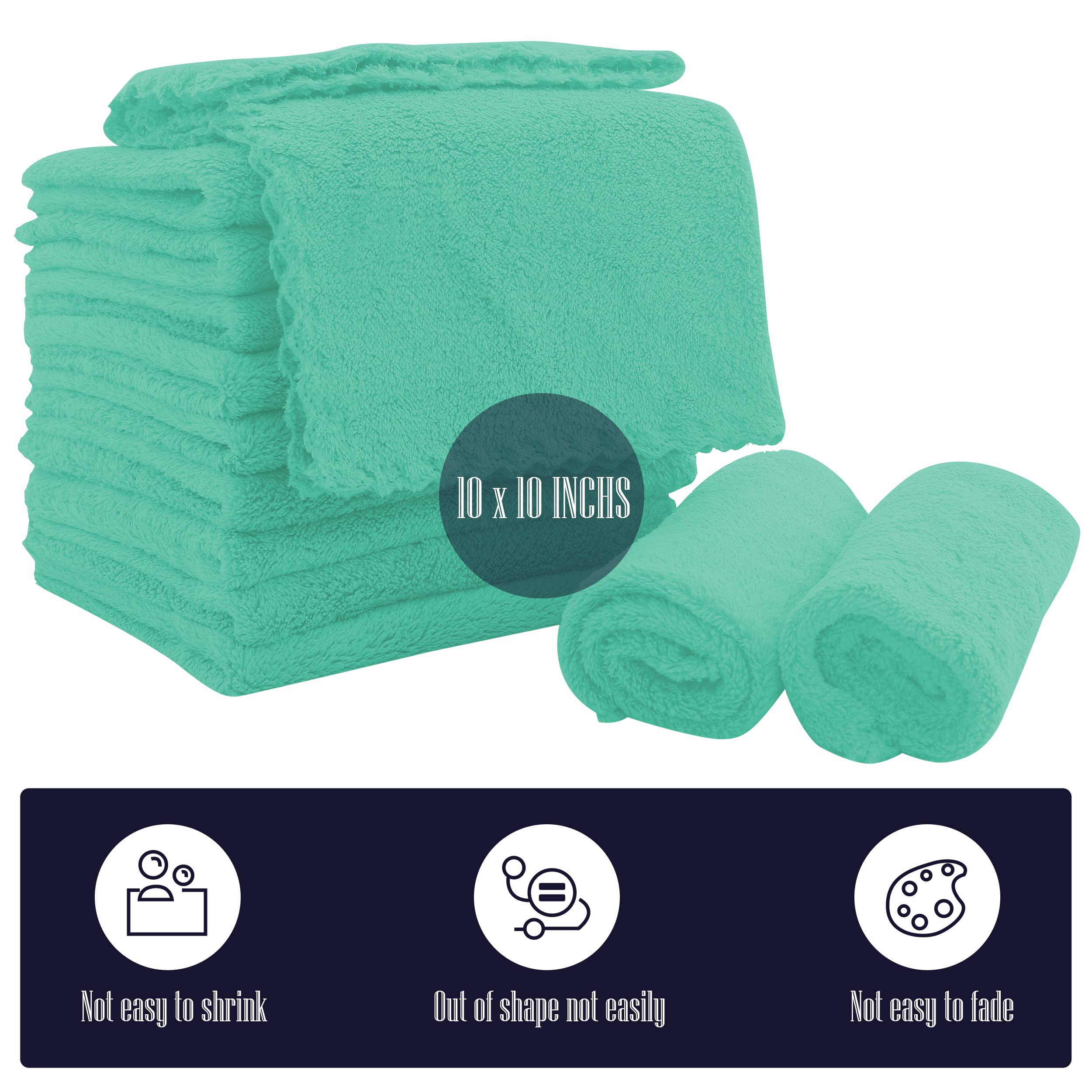BAMBOO QUEEN microfiber baby washcloths in coral fleece, plush and skin-safe for newborns