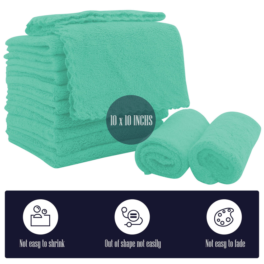 BAMBOO QUEEN microfiber baby washcloths in coral fleece, plush and skin-safe for newborns