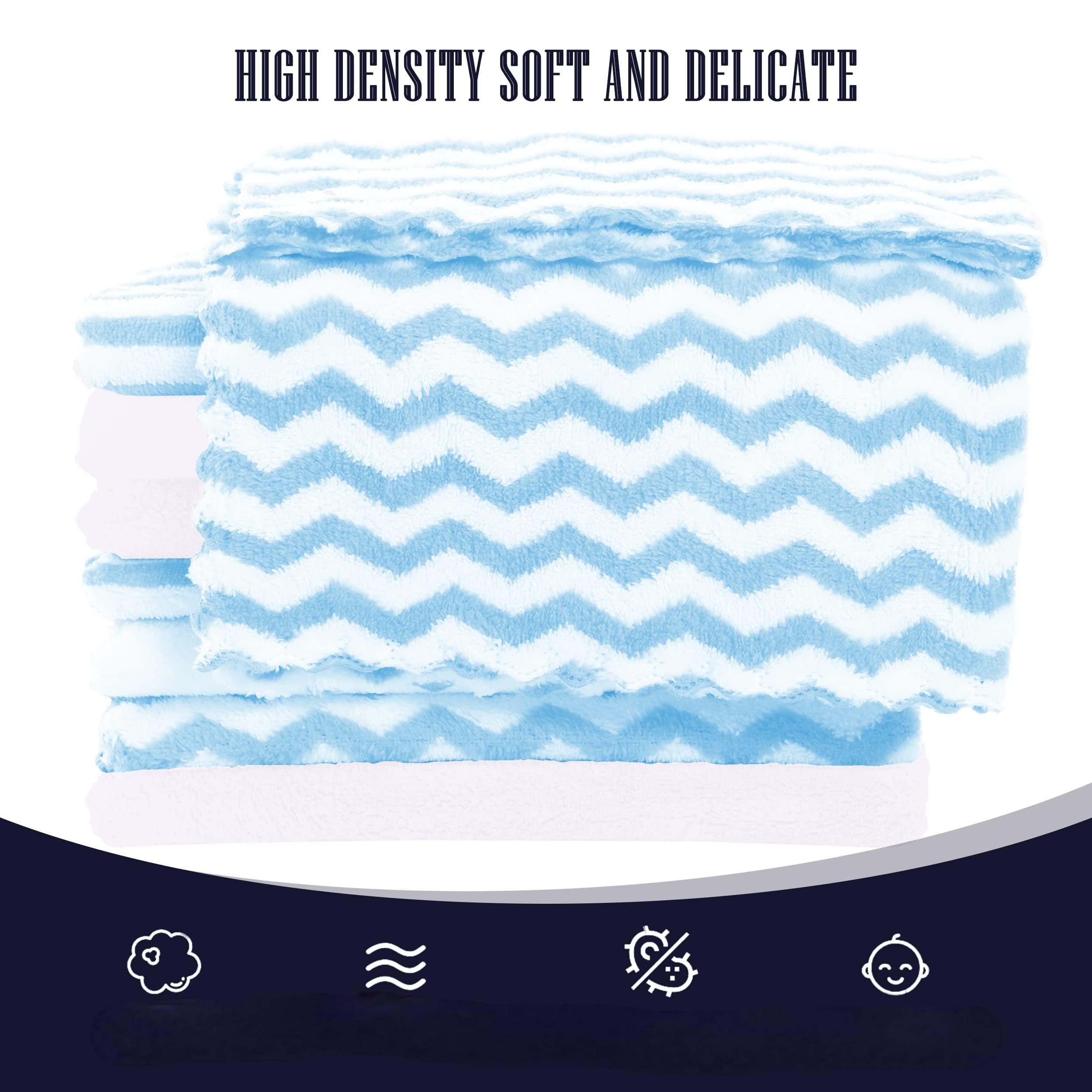 Bamboo Queen baby washcloths in aqua and white for gentle baths.
