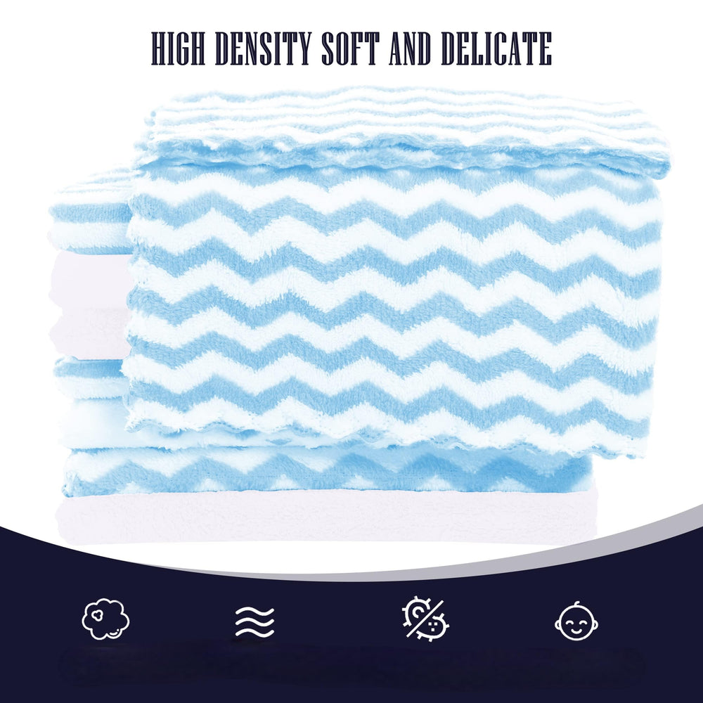Bamboo Queen baby washcloths in aqua and white for gentle baths.