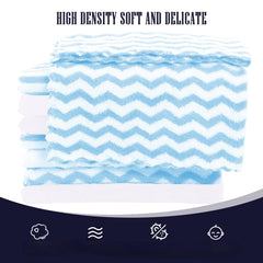 Bamboo Queen baby washcloths in aqua and white for gentle baths.