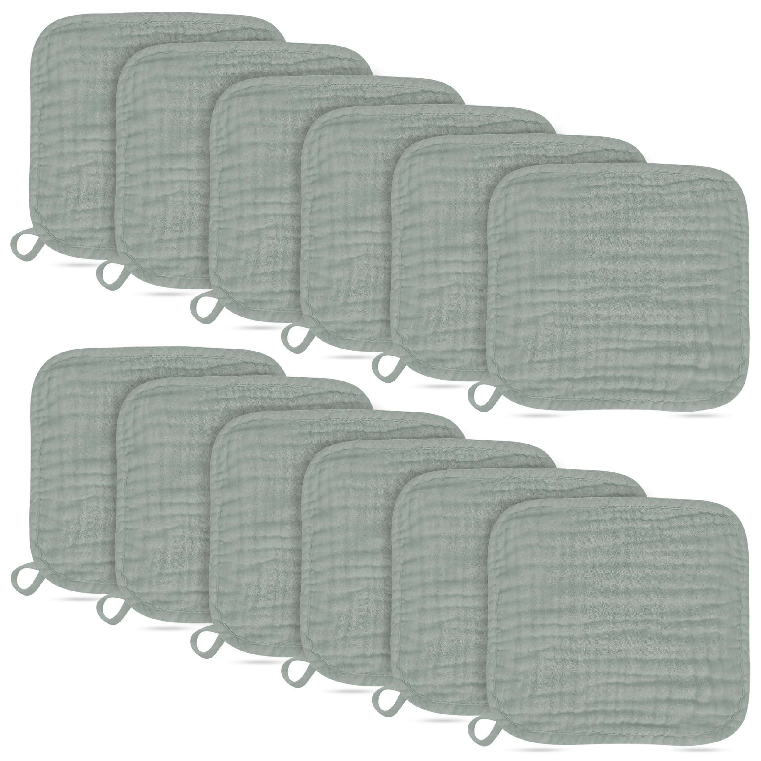 BAMBOO QUEEN baby washcloths soft muslin texture for gentle bath-time skin