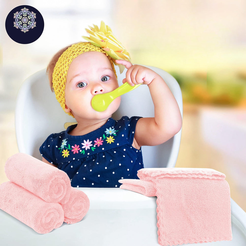 Bamboo Queen baby-washcloths uses image showcasing versatile bath and burp cloth options.