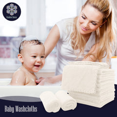 BAMBOO QUEEN baby washcloths used as burp cloth for quick cleanup