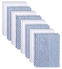 BAMBOO QUEEN 16 pack burp cloths navy and white, ultra soft and highly absorbent