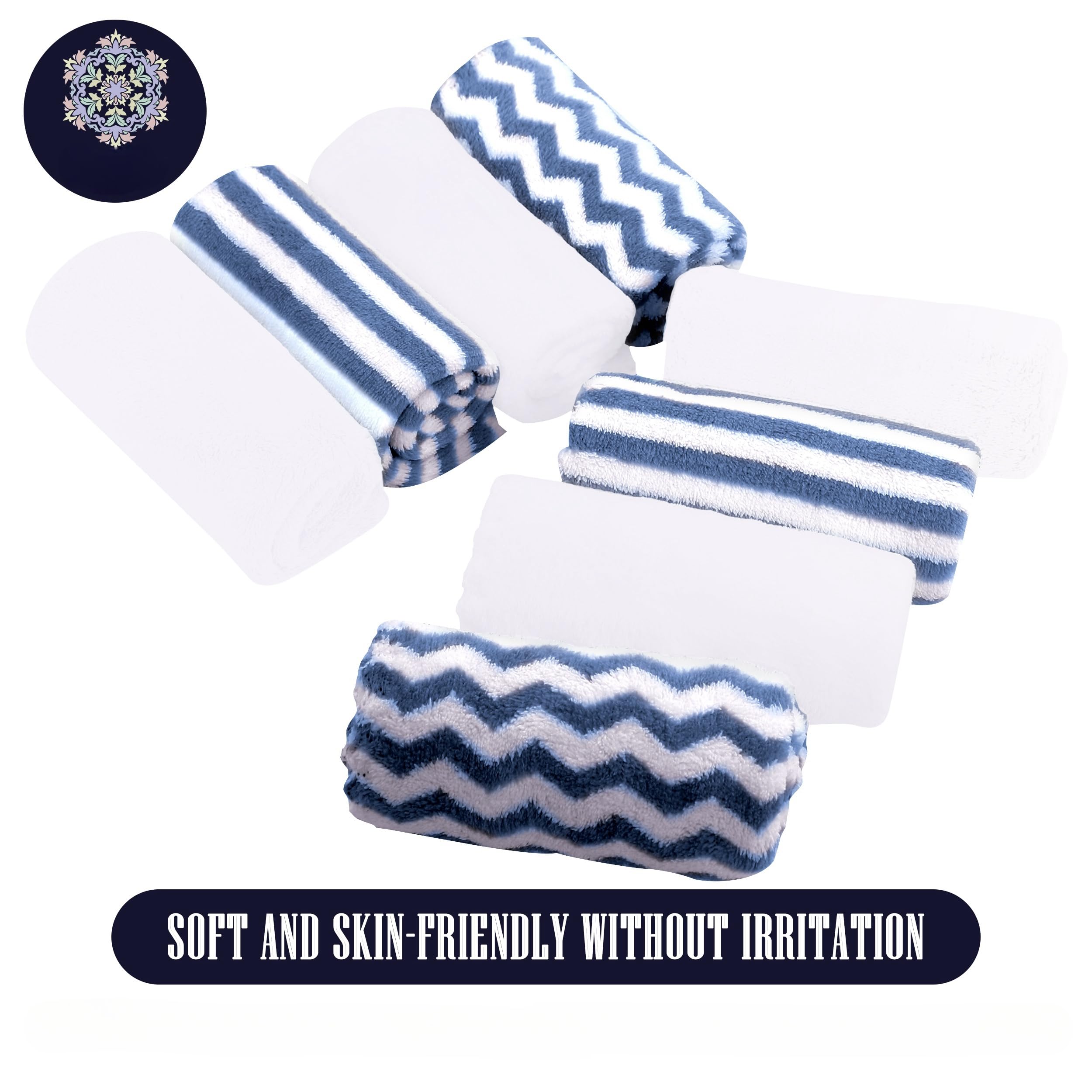 BAMBOO QUEEN burp cloths spread to show large 16 by 12 inch coverage