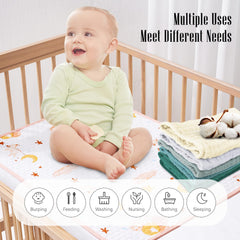 BAMBOO QUEEN four-layer muslin close-up highlights ultra-absorbent baby drool protection.