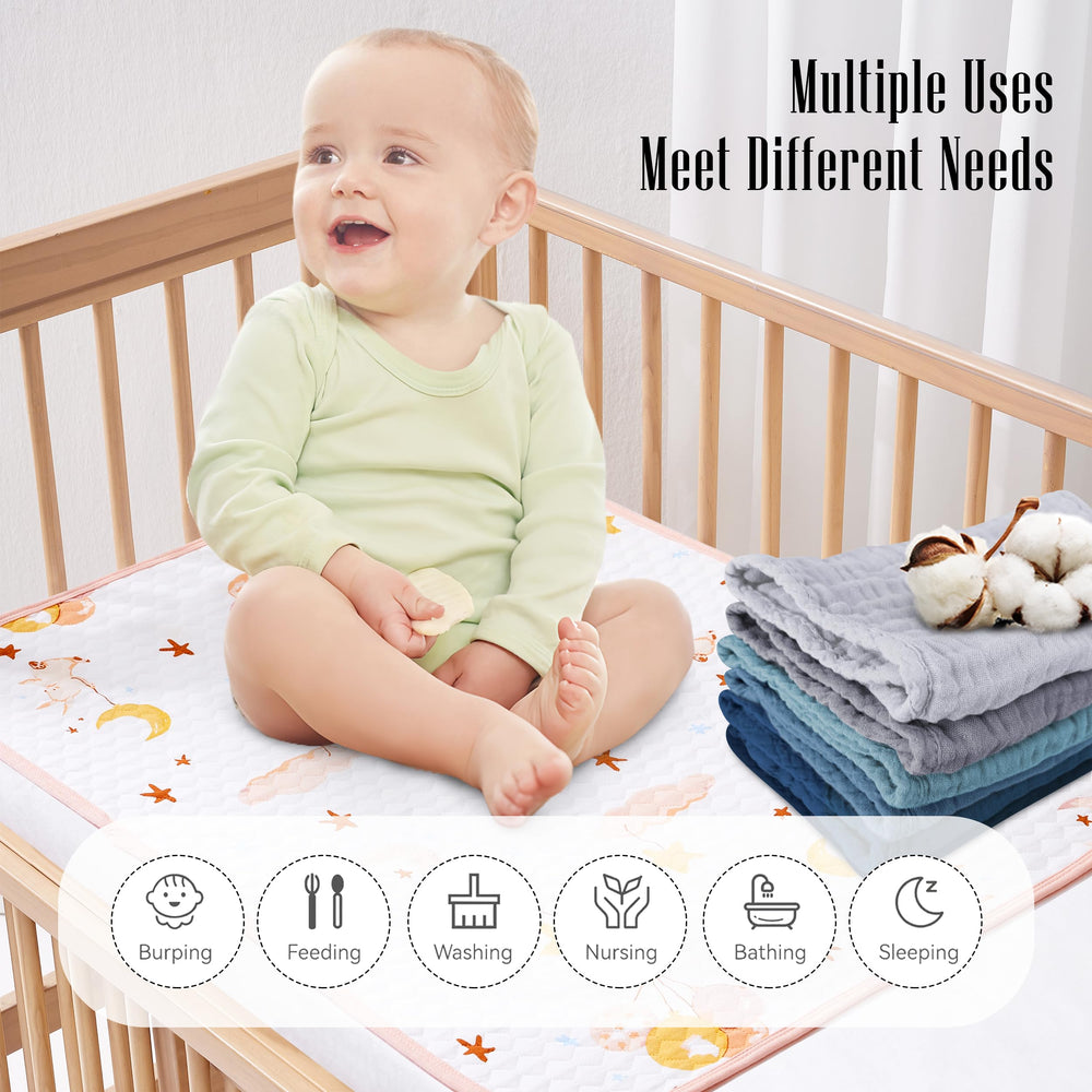 BAMBOO QUEEN four-layer muslin offers superior protection against spills