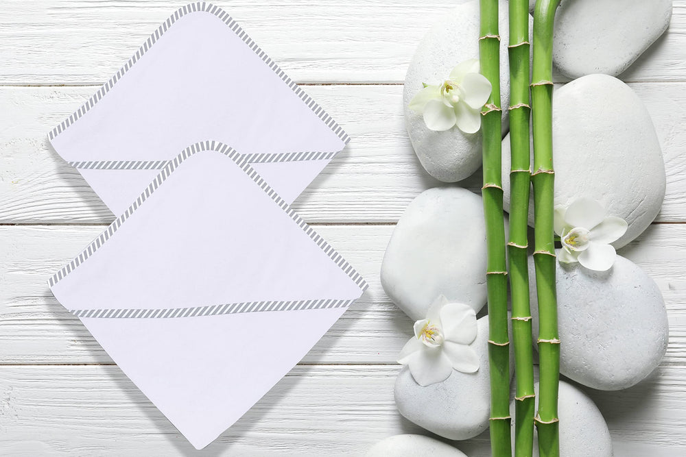 Bamboo Queen hooded towel absorbs moisture quickly for bath or pool time.