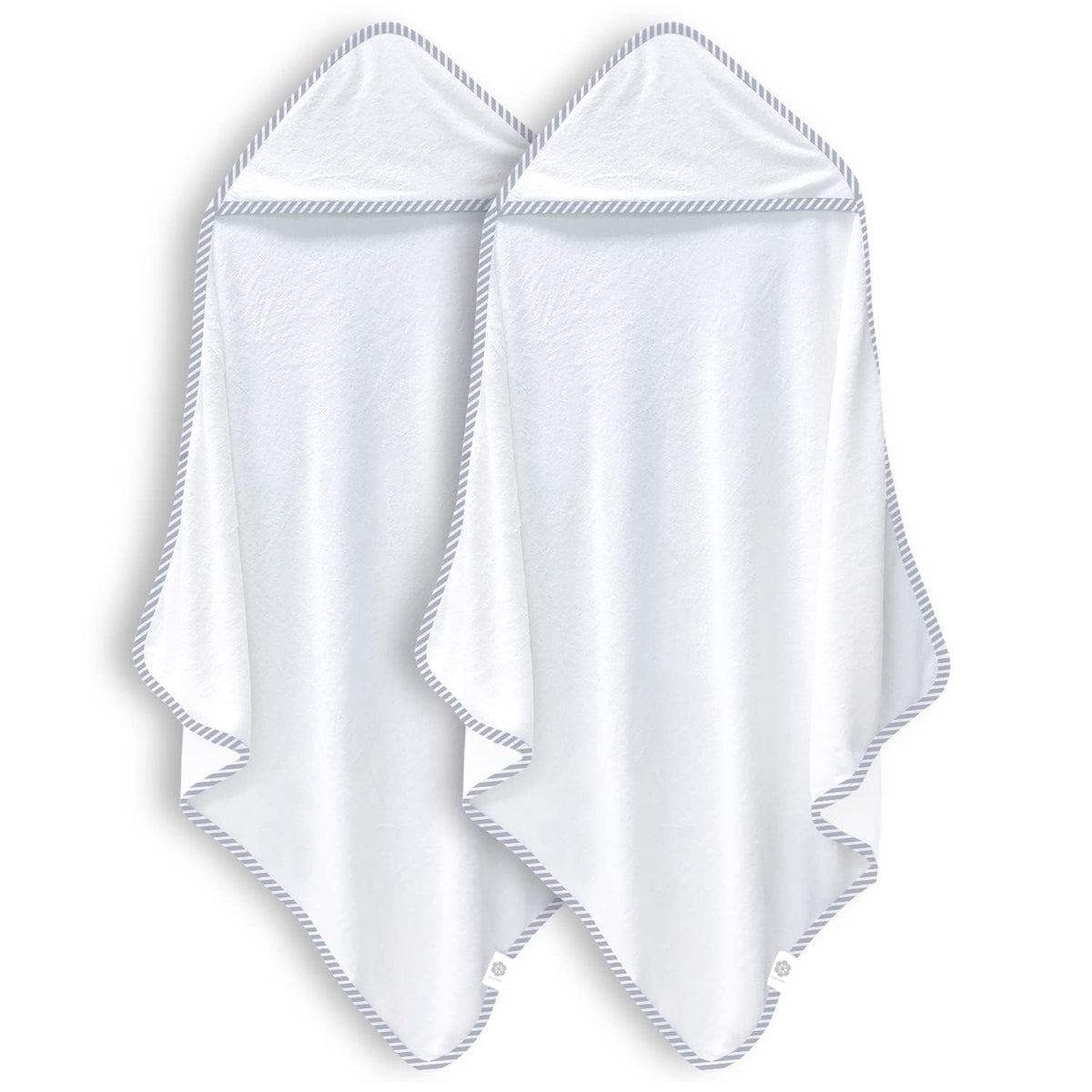 BAMBOO QUEEN hooded towel white 30x30 gently dries baby's skin