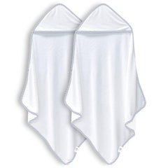 BAMBOO QUEEN hooded towel white 30x30 gently dries baby's skin