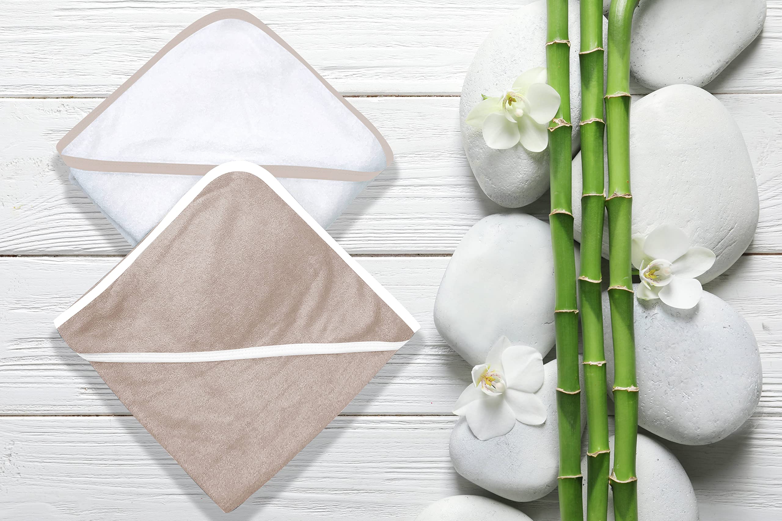 BAMBOO QUEEN hooded towel brown, plush and absorbent after bath