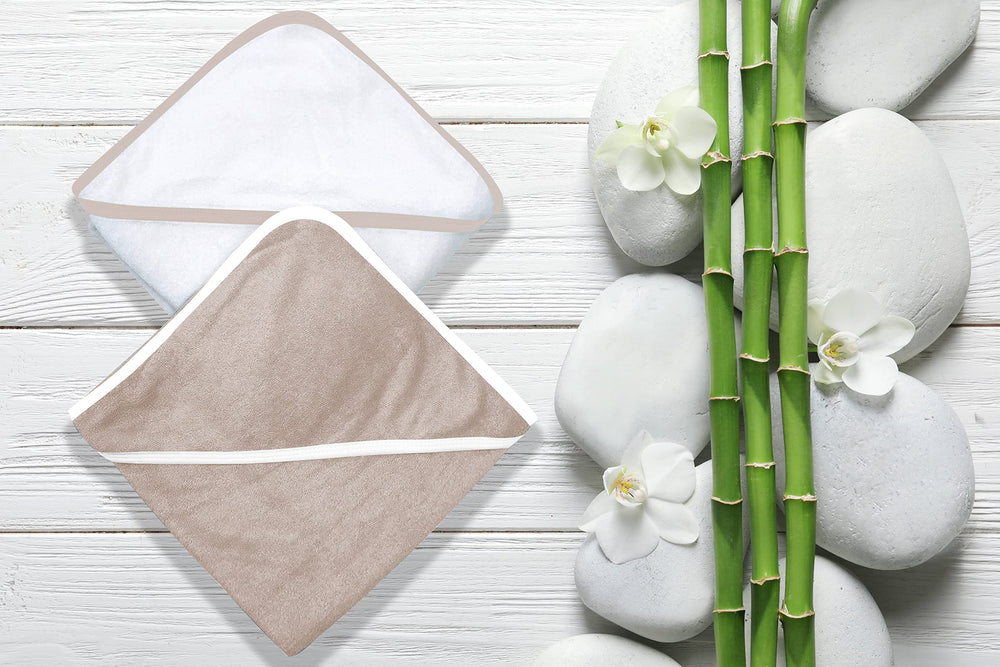BAMBOO QUEEN hooded towel brown, plush and absorbent after bath