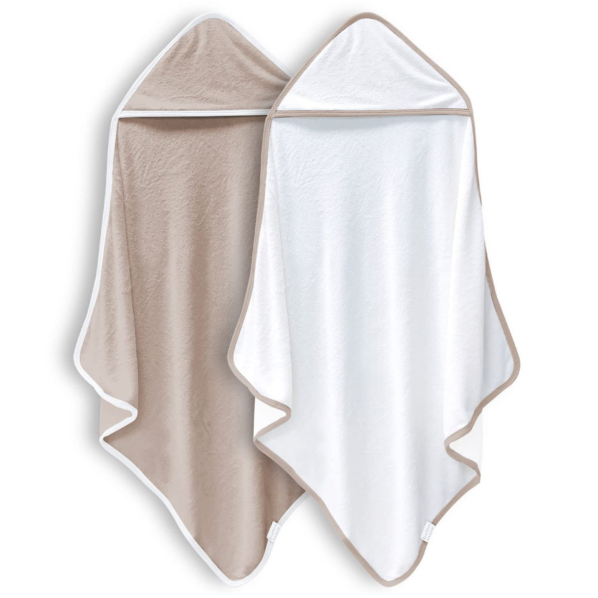 BAMBOO QUEEN hooded towel white, ultra-soft post-bath wrap for baby