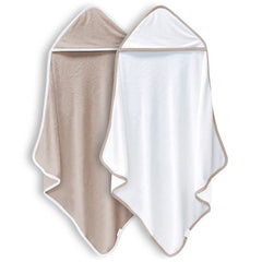BAMBOO QUEEN hooded towel white, ultra-soft post-bath wrap for baby