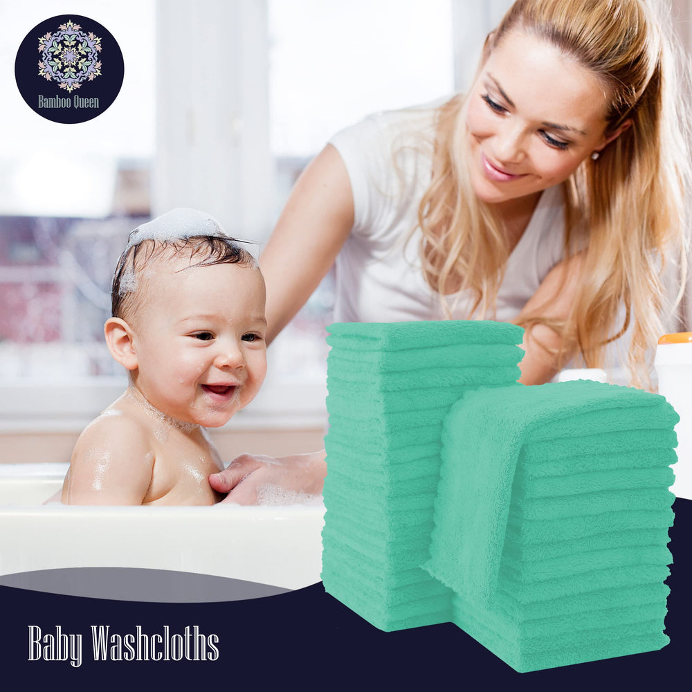 Bamboo Queen multi-use washcloths suitable as burp cloths and face cloths.