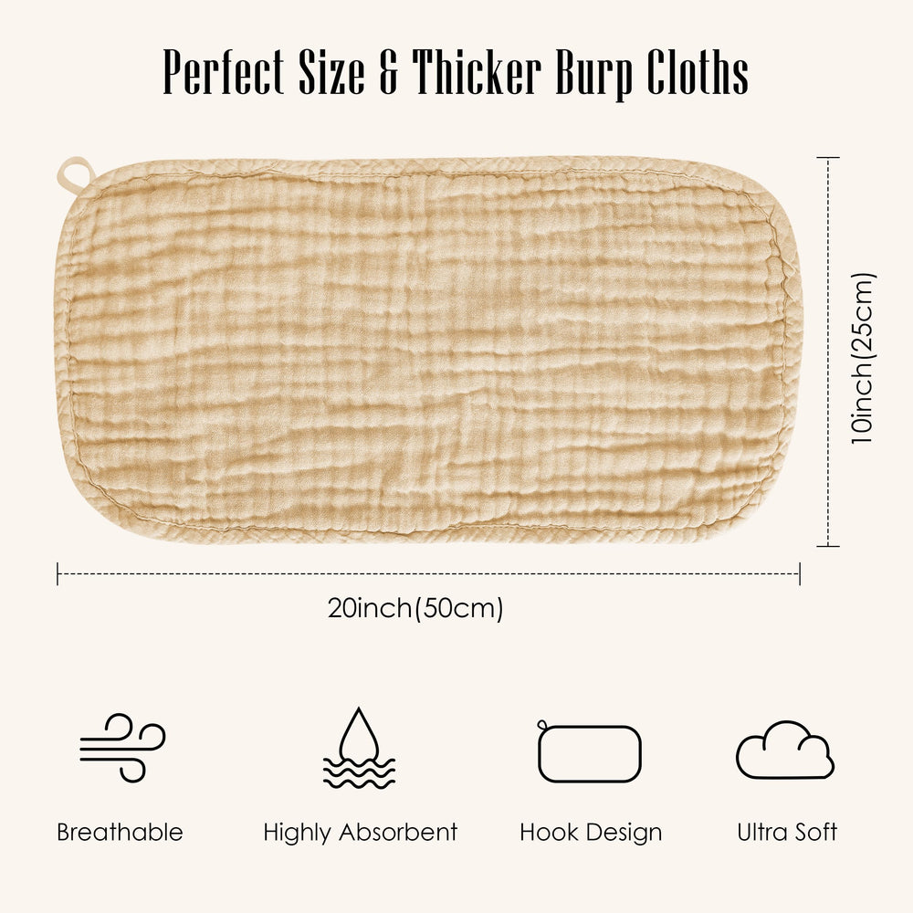 BAMBOO QUEEN 20x10 burp cloth offers large coverage for shoulder spills