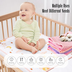 Bamboo Queen burp cloths reveal four absorbent layers for mess protection.