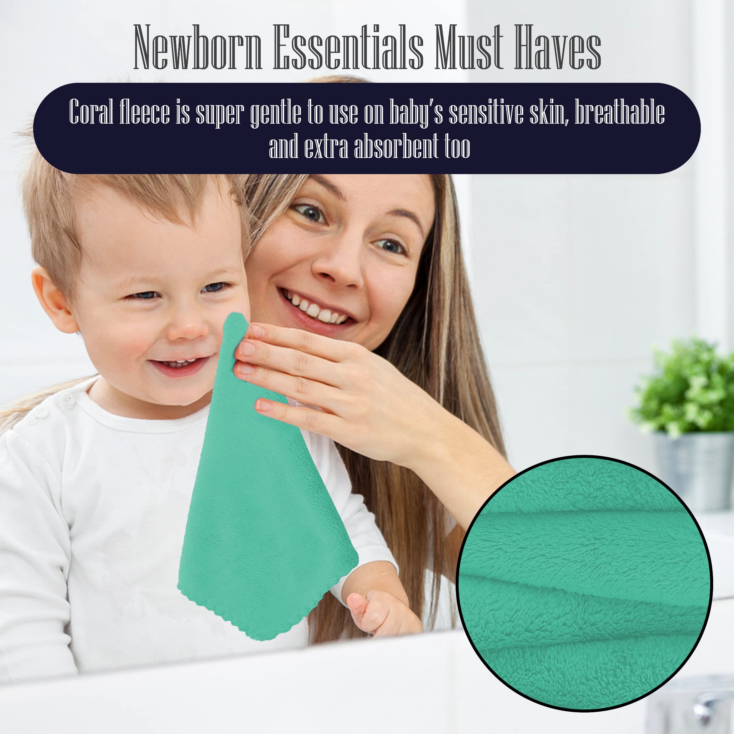 BAMBOO QUEEN non-pilling baby washcloths maintain fluff after many washes