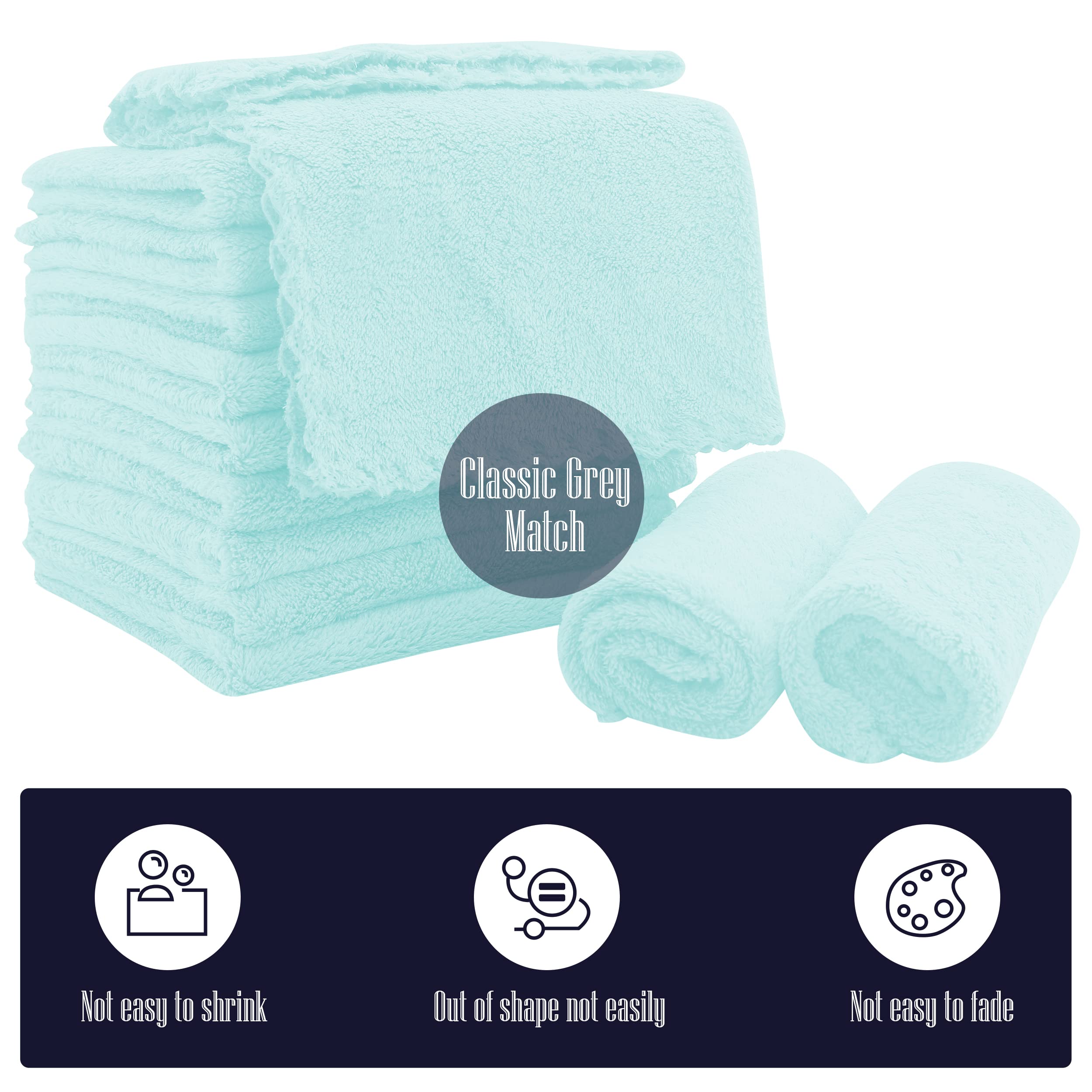 BAMBOO QUEEN soft coral fleece touch provides gentle daily cleansing for delicate skin.