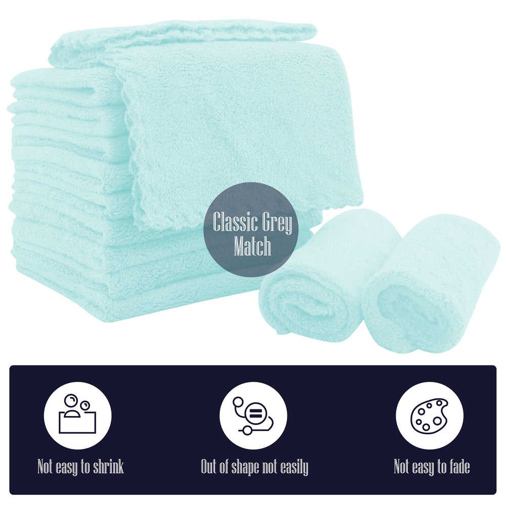 BAMBOO QUEEN soft coral fleece touch provides gentle daily cleansing for delicate skin.