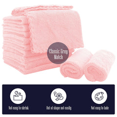 Bamboo Queen soft coral fleece reveals luxurious feel for comfy bath time.