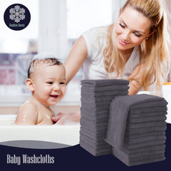 BAMBOO QUEEN versatile washcloths serve as burp cloths, wipes, and bath cloths.