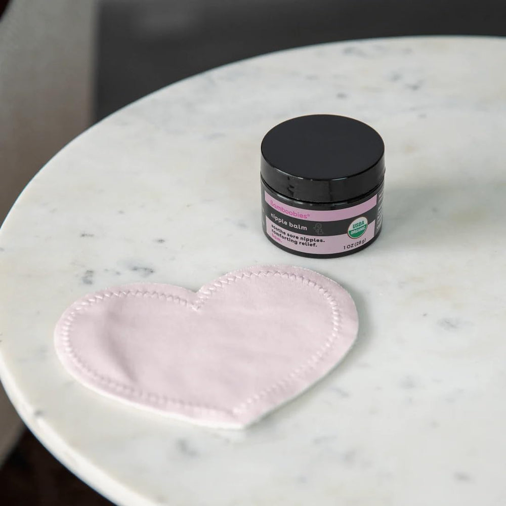 Bamboobies baby-safe, ingestible nipple balm suitable during breastfeeding.