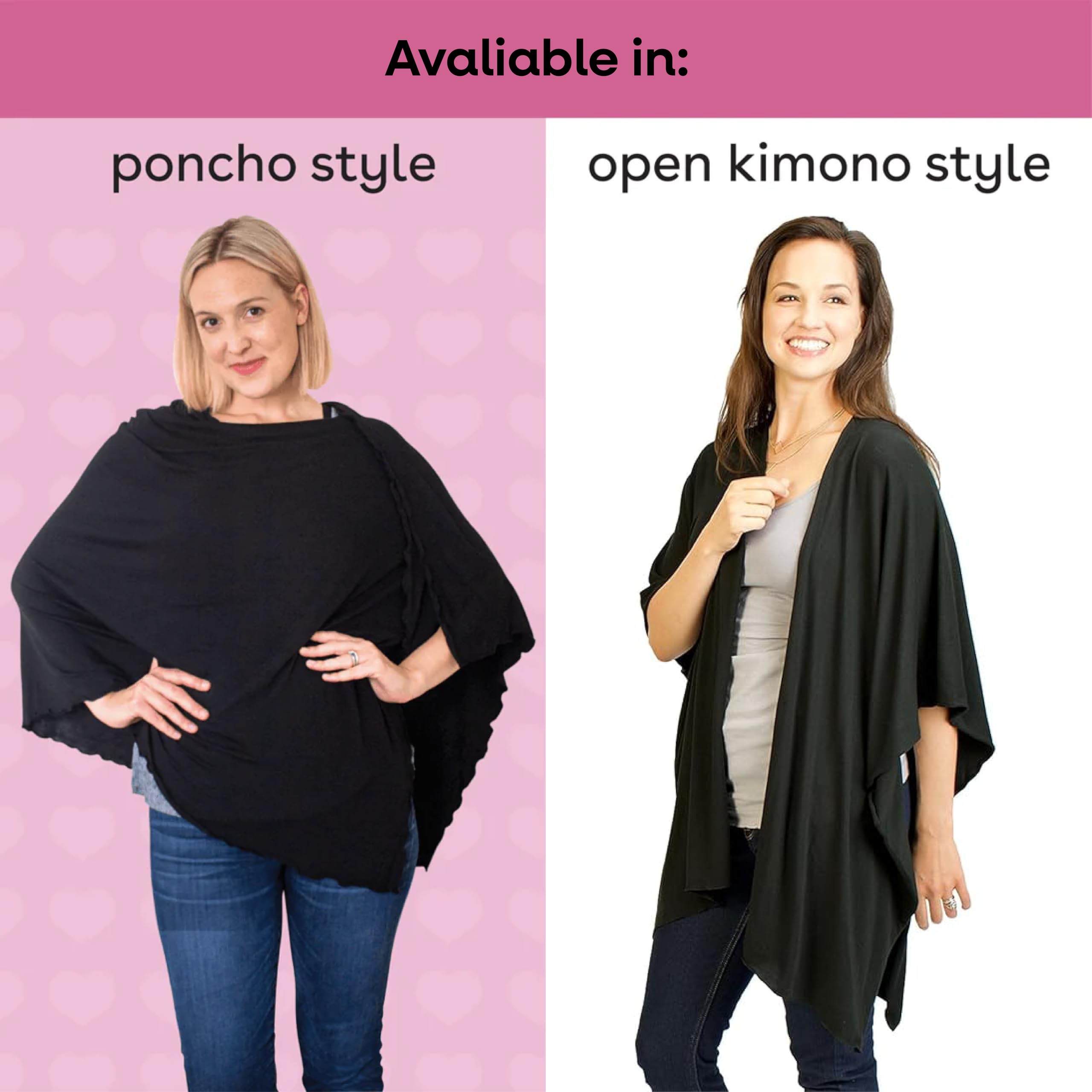 Black color option of Bamboobies nursing cover adds versatile style