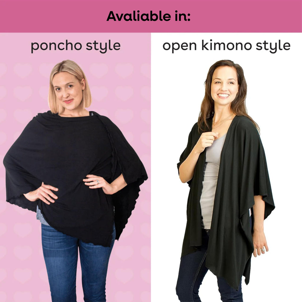 Black color option of Bamboobies nursing cover adds versatile style