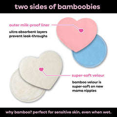 Bamboobies nursing pads overnight-round pads enhanced absorbency for heavy leaks.