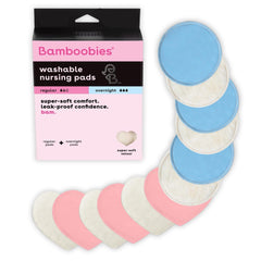 Bamboobies nursing pads ultra-soft velour for gentle all-day comfort.