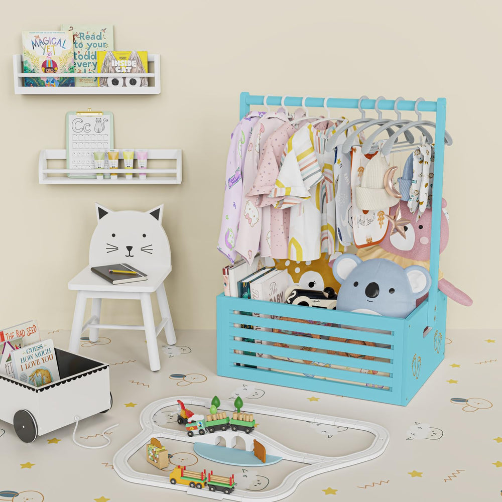 BAMBOOHOMIE baby shower crate closet shown as gift basket display option.