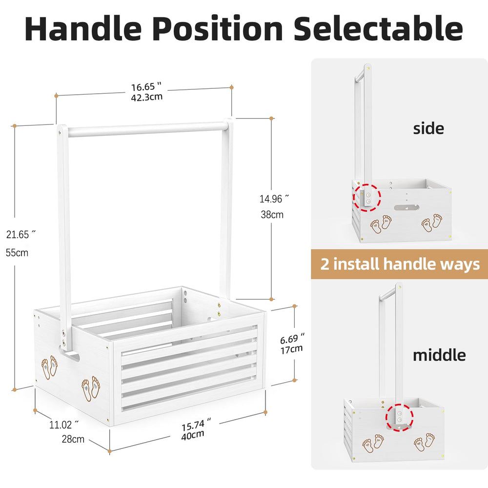 BAMBOOHOMIE Baby Shower Crate Closet with hanging rack for organized display