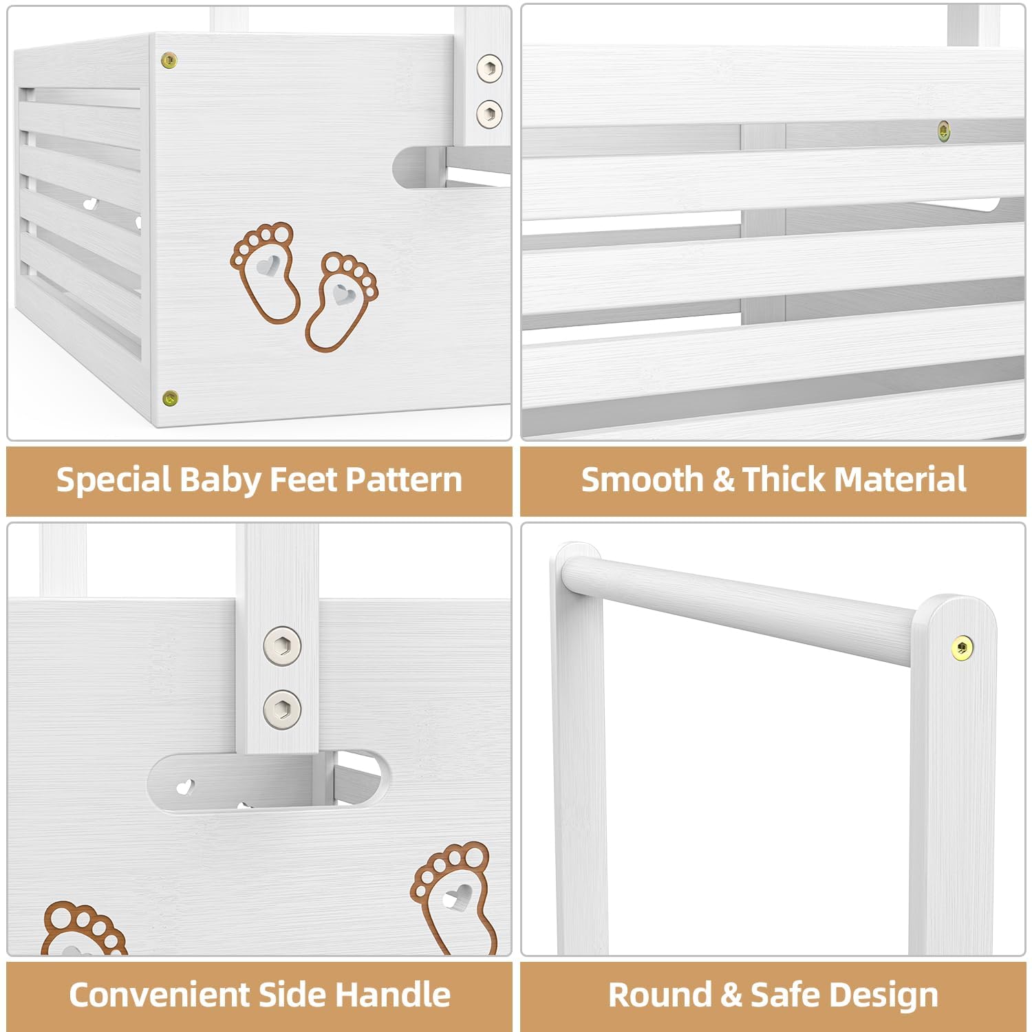 BAMBOOHOMIE Baby Shower Crate Closet side pattern highlights hollow bamboo accents