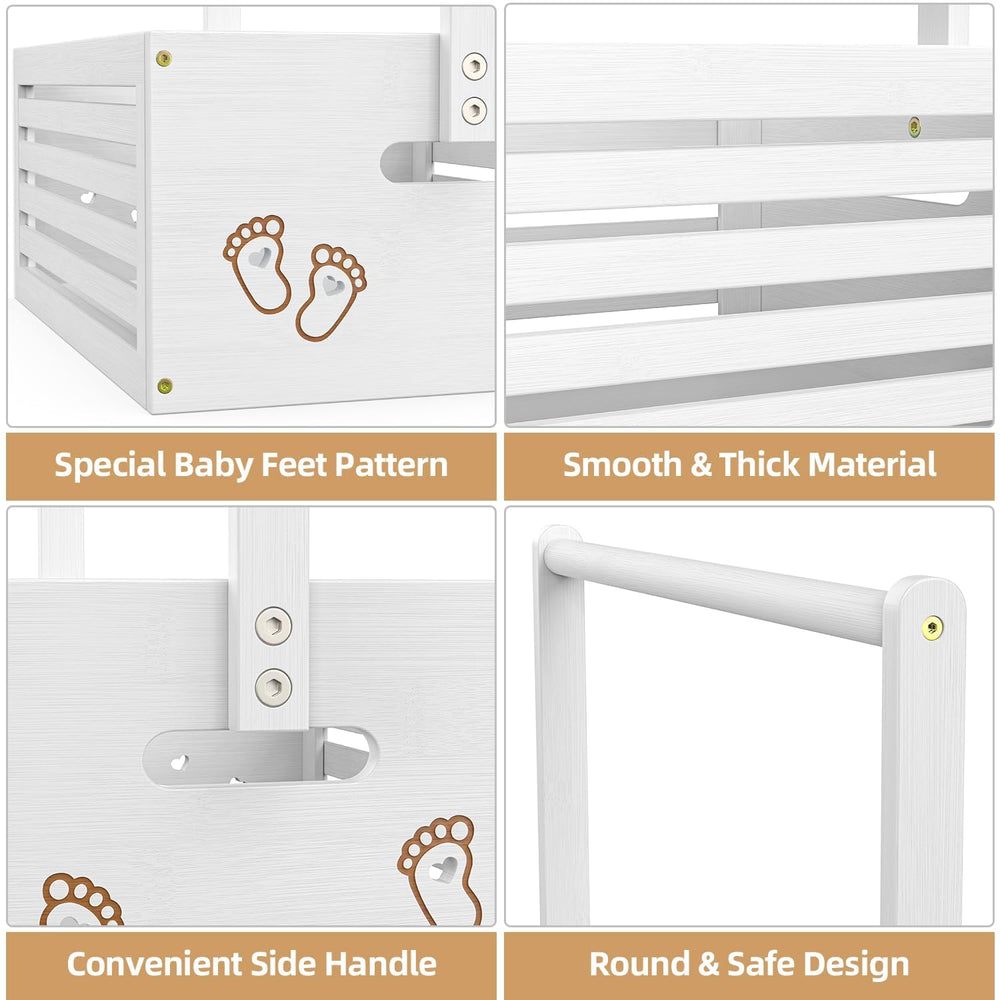 BAMBOOHOMIE Baby Shower Crate Closet side pattern highlights hollow bamboo accents