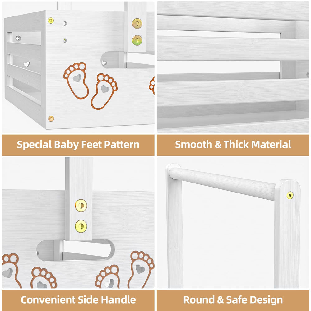 BAMBOOHOMIE baby shower crate hanger area demonstrates dual storage and hanging functionality
