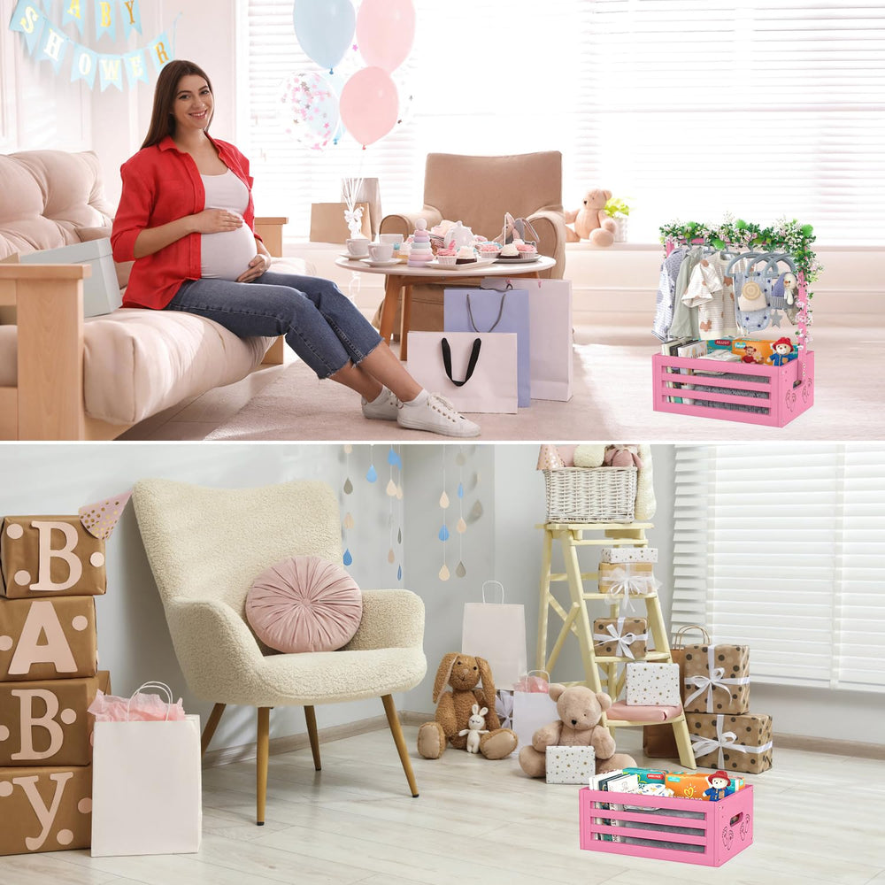 BAMBOOHOMIE baby gift basket doubles as a decorative nursery accent.