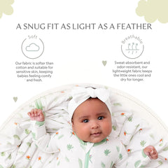 Bamboo Little foldover mittens on footie help prevent scratches.