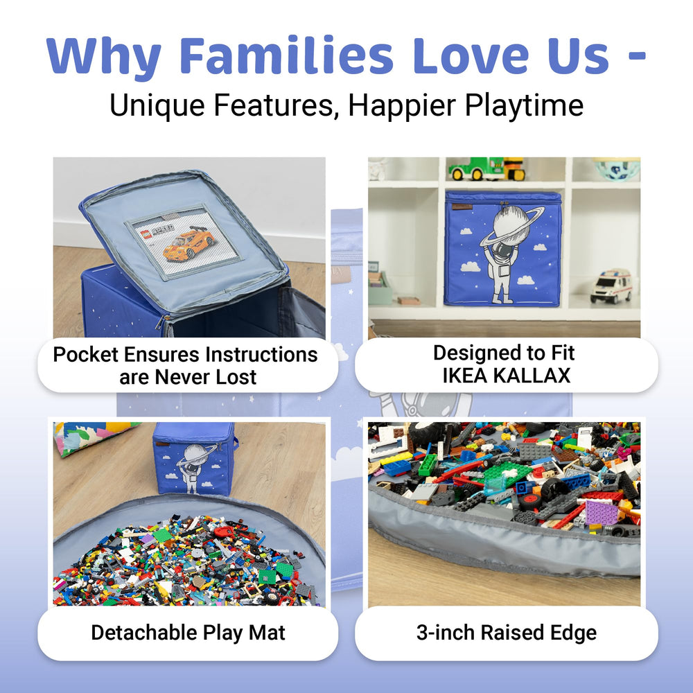 BAMBULA large play area box provides ample space for creative lego adventures.