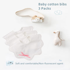 Bamery white bib close-up highlighting absorbent material to keep outfits clean