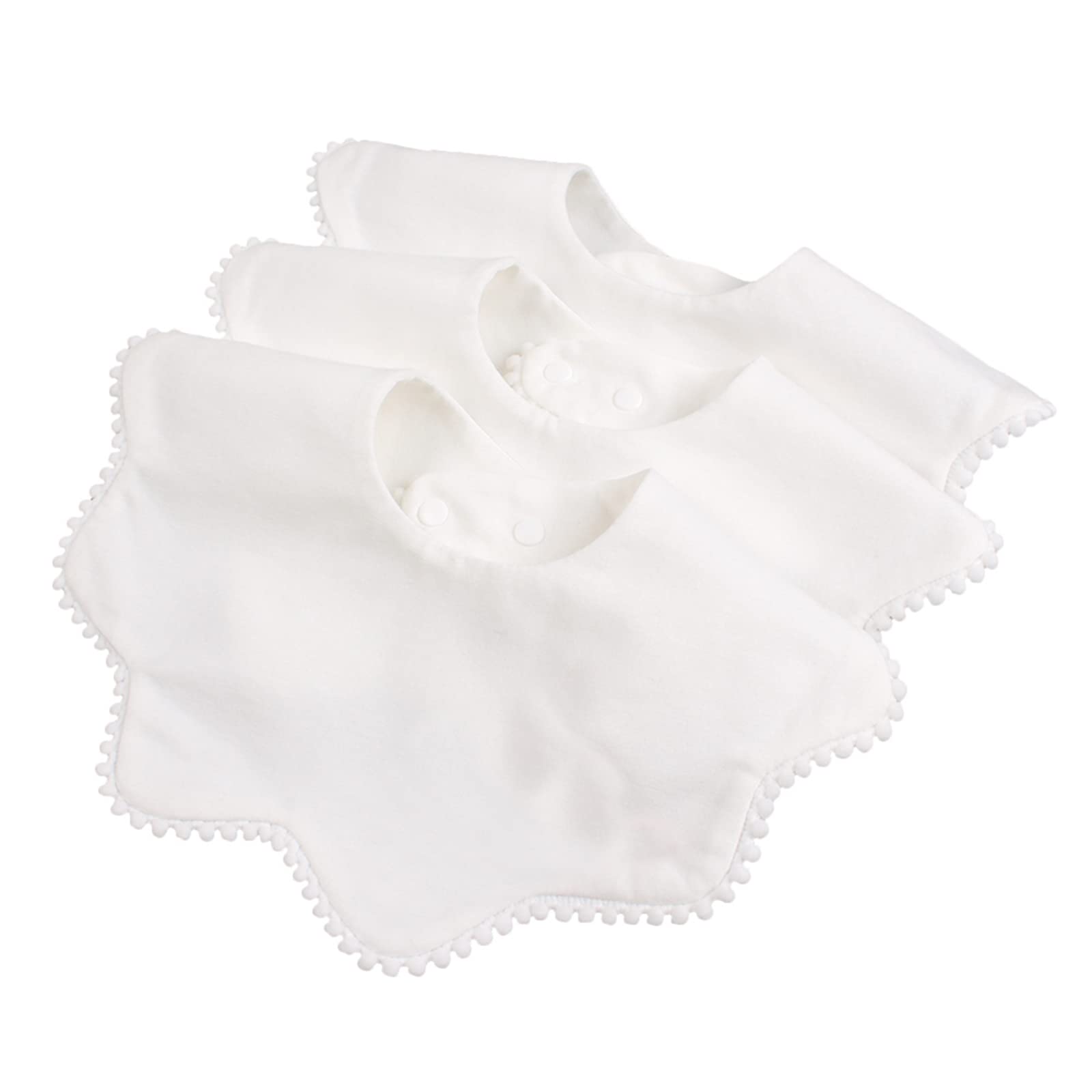 Bamery baby-bandana-bib white soft-cotton closeup showcases skin-friendly comfort