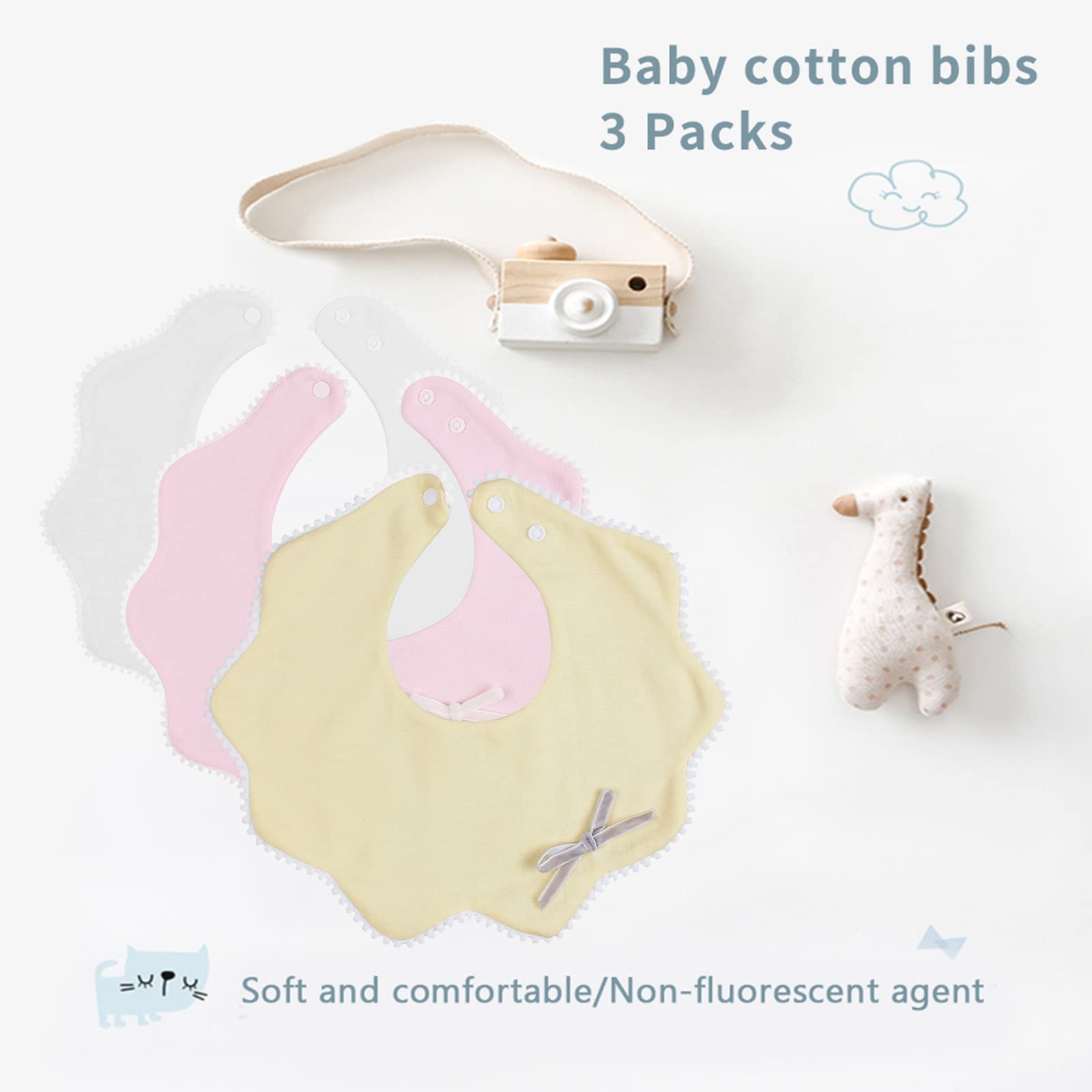 Bamery baby bandana bibs gift set display ideal for baby girls as a thoughtful present.