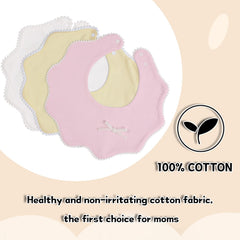 Bamery baby bandana bibs white cotton closeup highlighting absorbent fabric for mess management.